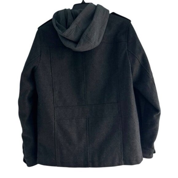 Levi's Men's Sz S Gray Wool Blend Hooded Military Trucker Jacket Charcoal Gray - Picture 3 of 12